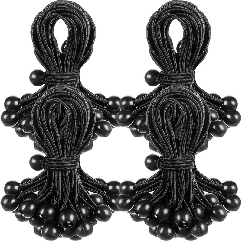 Wowangce 100 Pcs 6 Inch Ball Bungee Cords Tarp Tie Downs Bungee Cords with Balls Heavy Duty Outdoor Tarp Straps for Canopy Shelter Camping Cargo Tent Poles UV Resistant - Image 1